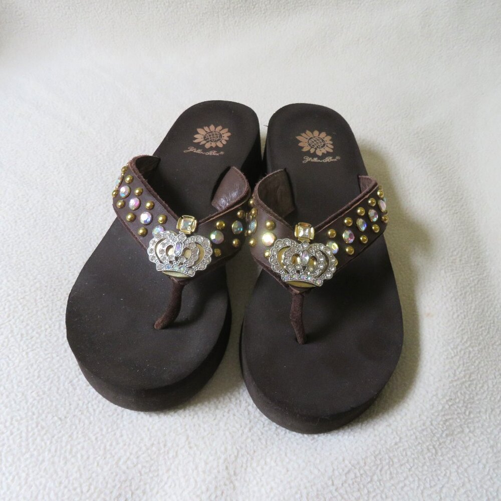 Yellow Box Crown Flip Flops